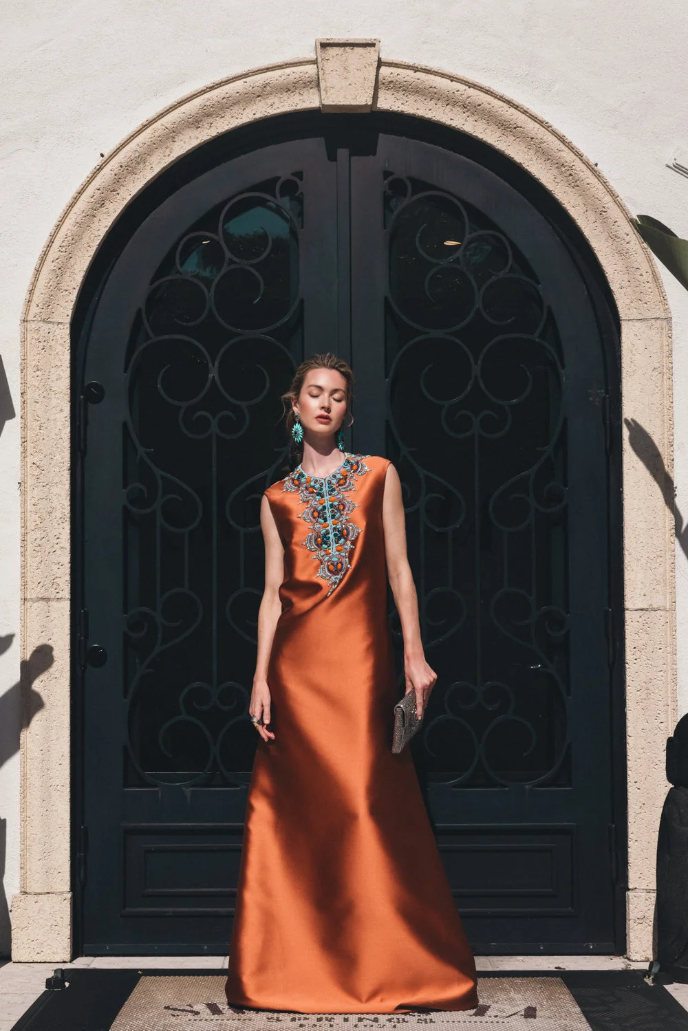 Embellished Neck Kaftan - 1