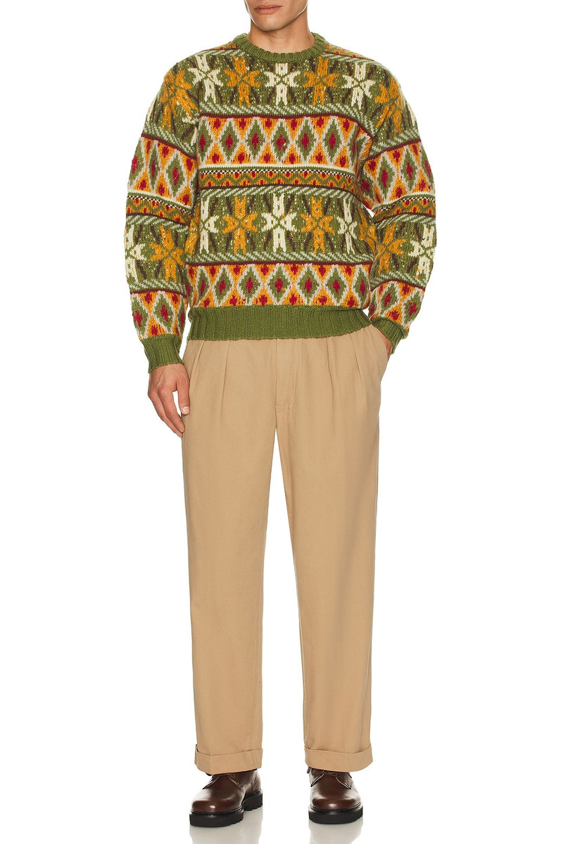 BEAMS PLUS Crew Fair Isle Pattern 3g Sweater outlook