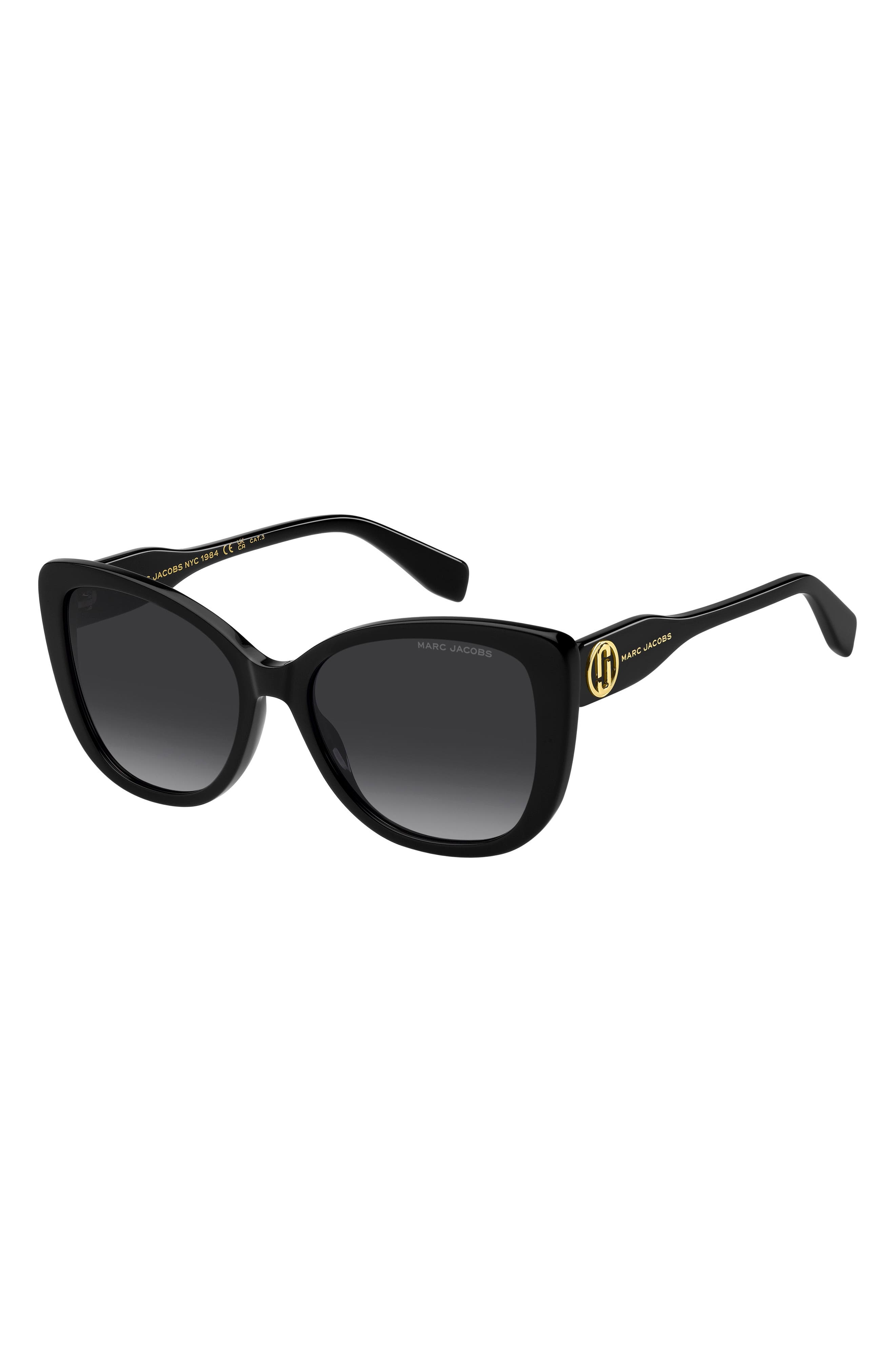 Marc Jacobs 55mm Gradient Cat Eye Sunglasses in Black/Dark Grey at Nordstrom - 2