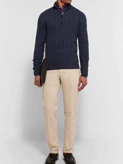 Loro Piana Cable-Knit Baby Cashmere Half-Zip Sweater outlook