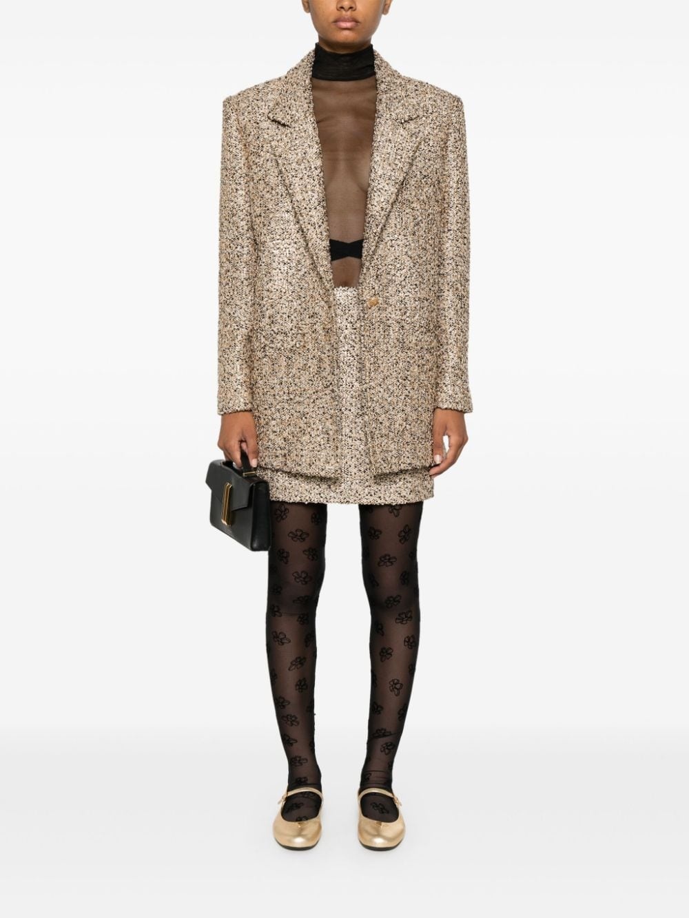 lurex tweed mini skirt - 2