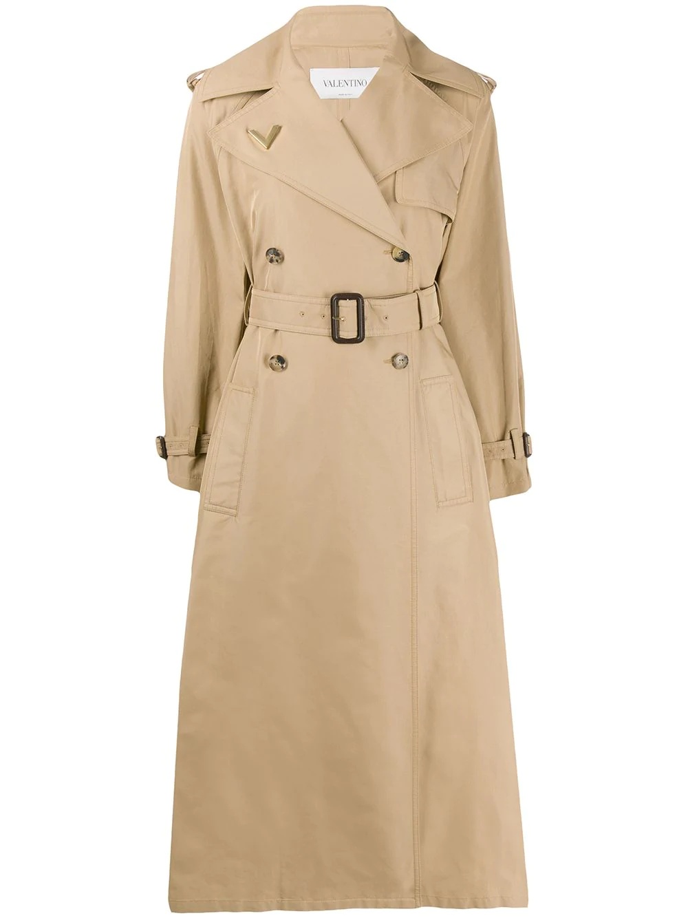 belted midi trench coat - 1