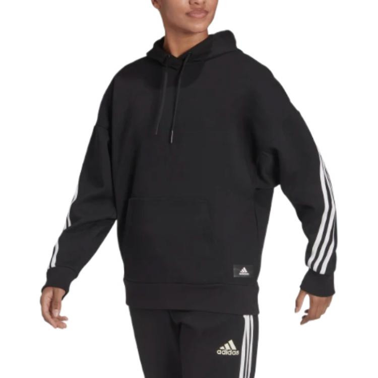 (WMNS) adidas Sportswear Future Icons 3-Stripes Hoodie 'Black' H67044 - 3