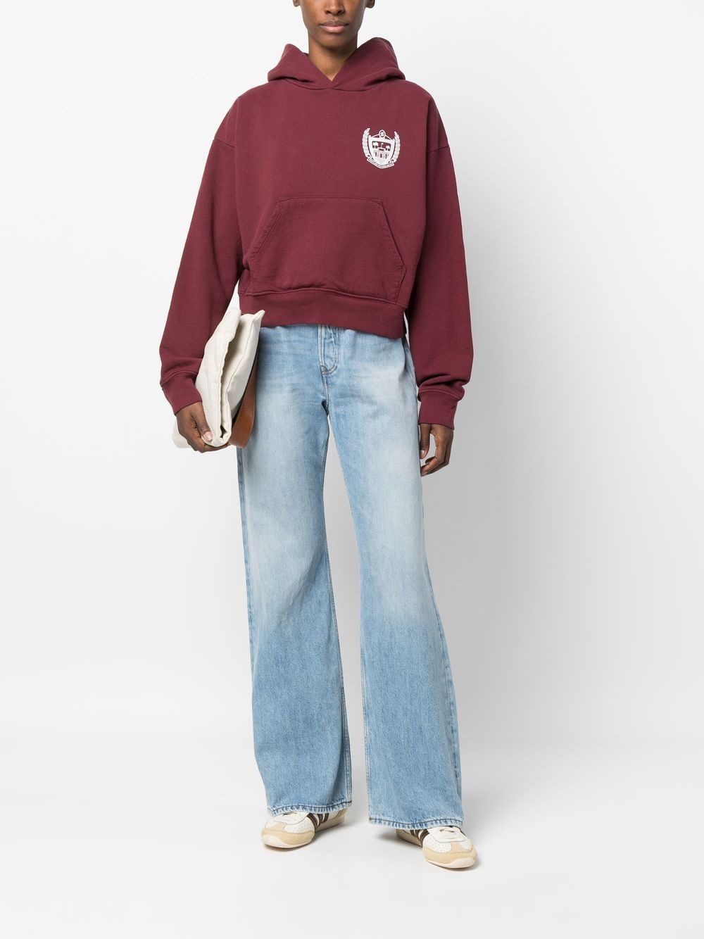 logo-print cropped hoodie - 2