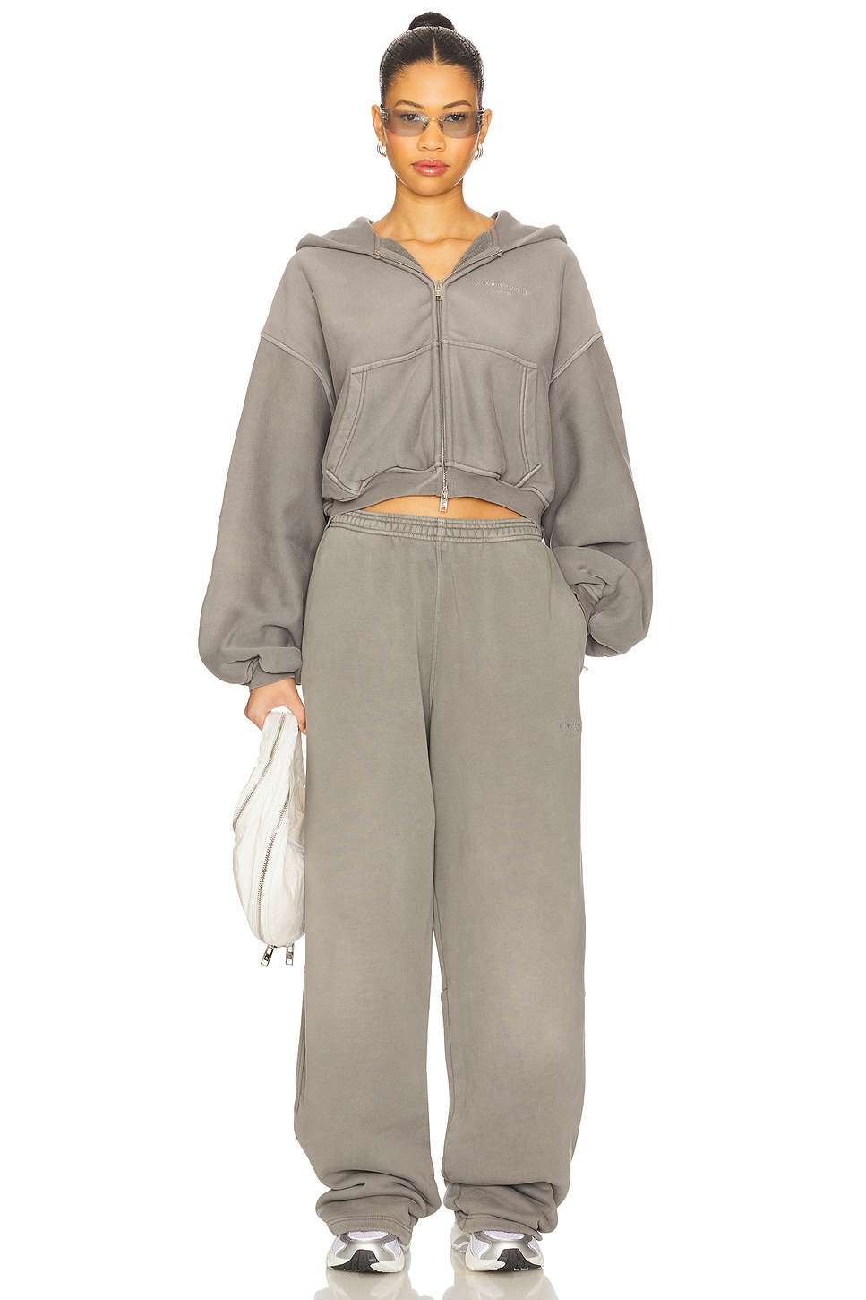 Oversized Cropped Zip-up Hoodie - 4