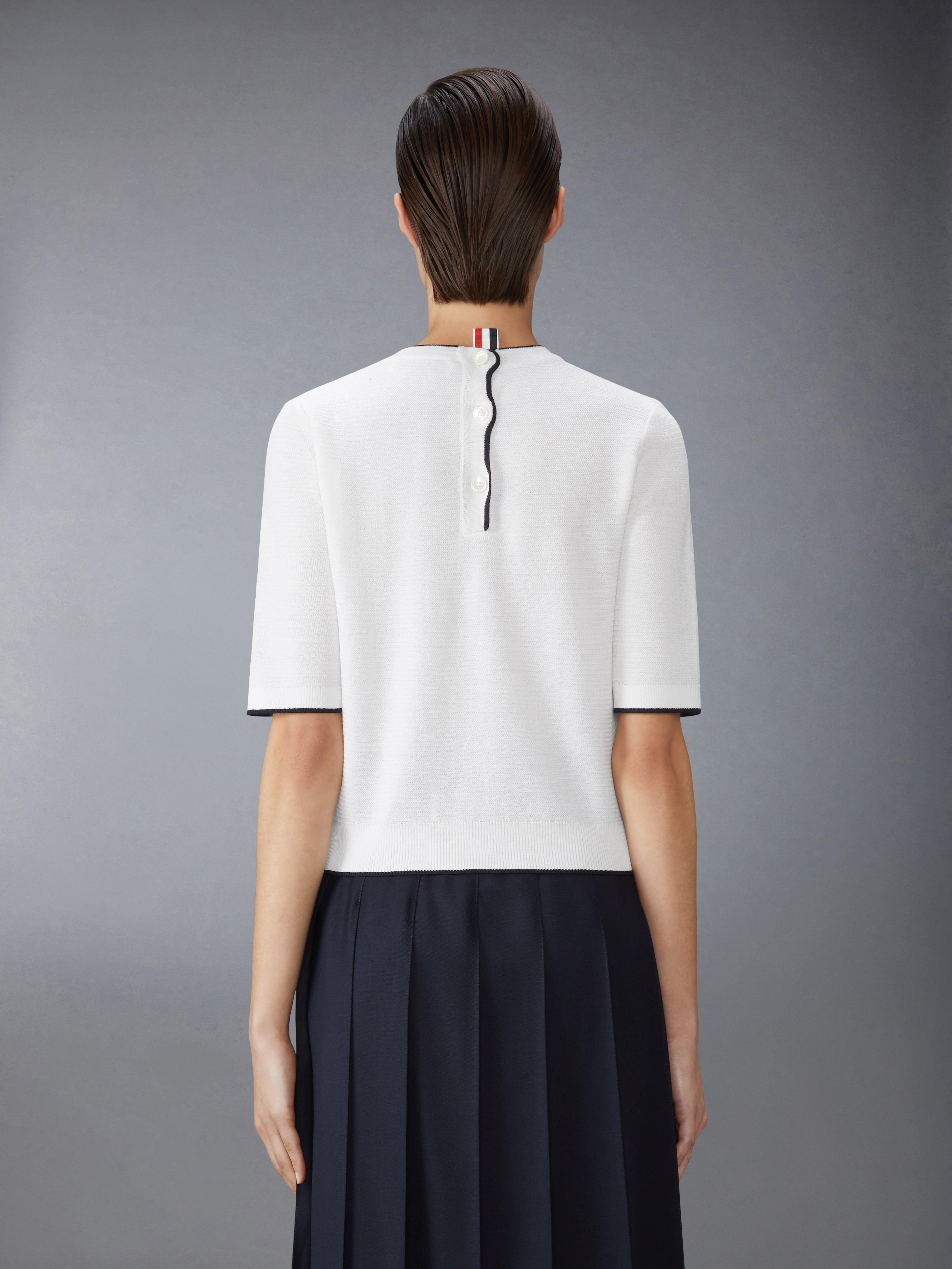 WOOL CREPE 4-BAR TEE - 3