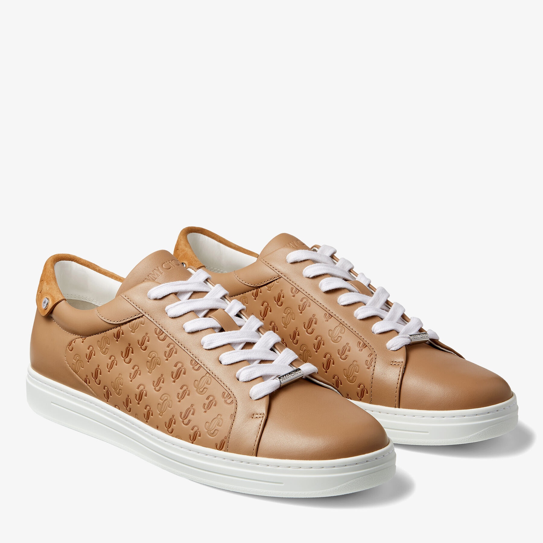 Rome/M
Caramel JC Monogram Pattern and Leather Low-Top Trainers - 2