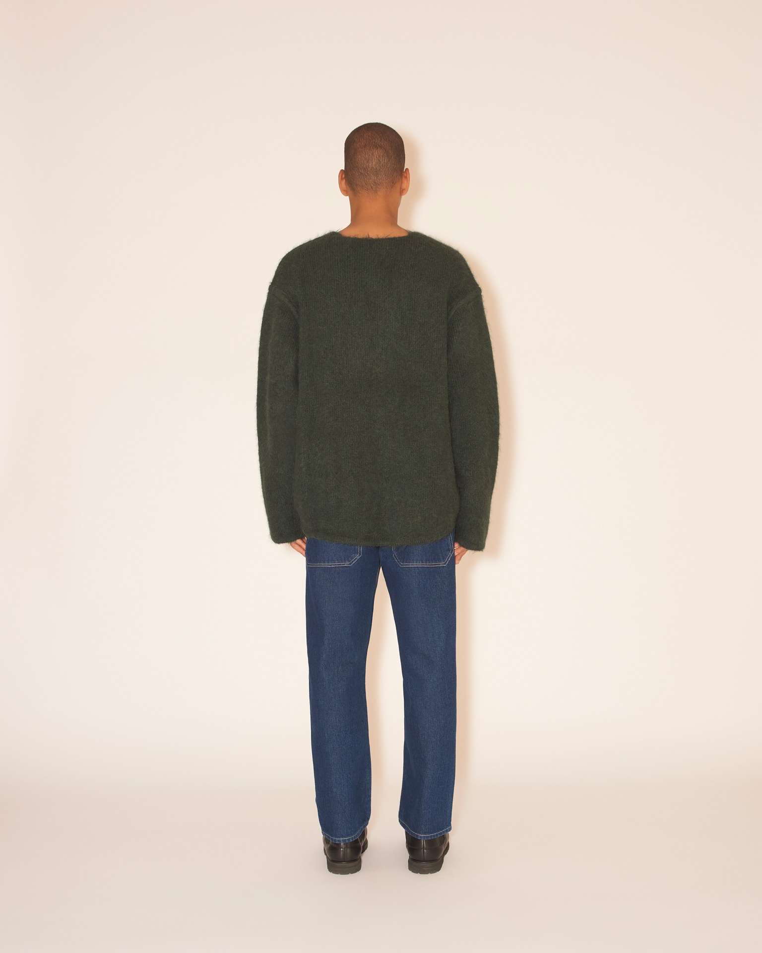 GORIS - Brushed cardigan - Bottle green - 4