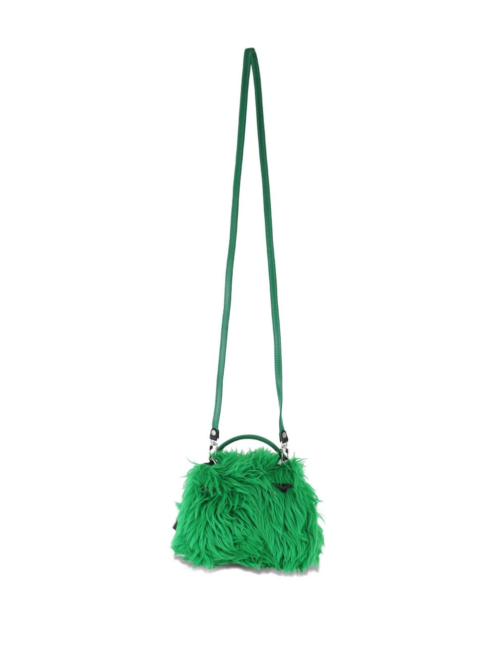Monster furry eye-detail messenger bag - 5