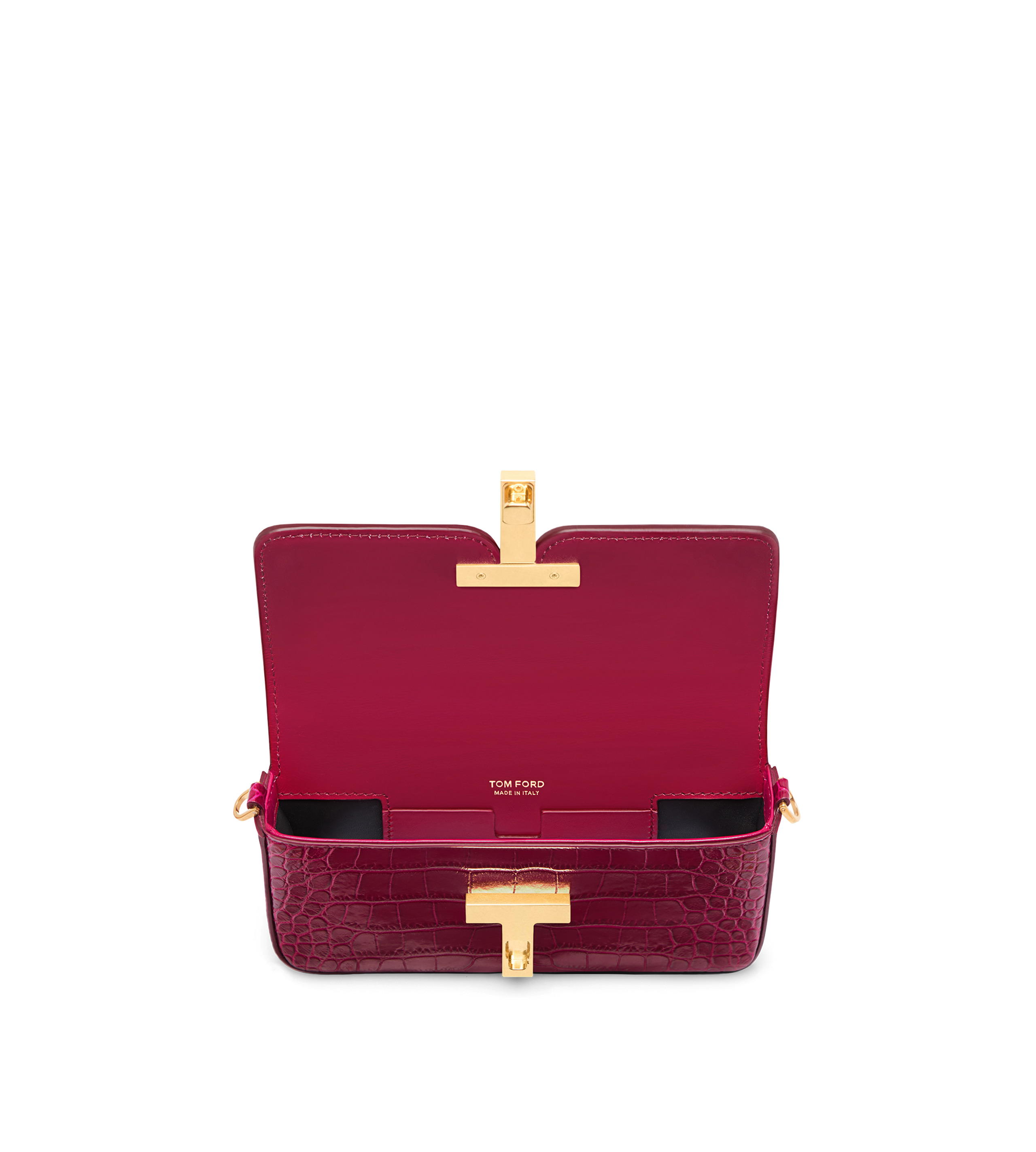 SHINY STAMPED CROCODILE LEATHER WALLIS MINI BAG - 4