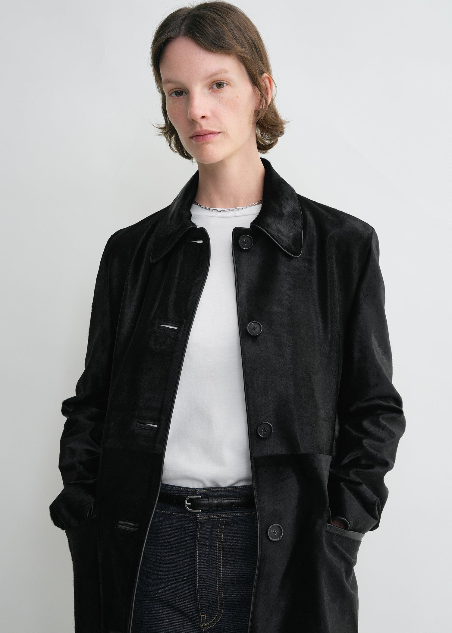 Pony hair coat black - 5