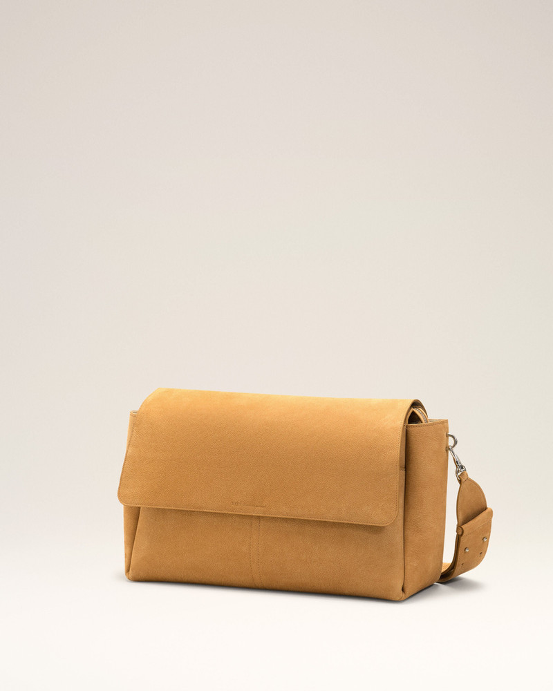 YELLOW COW LEATHER LARGE FLAP CARROUSEL BAG 4