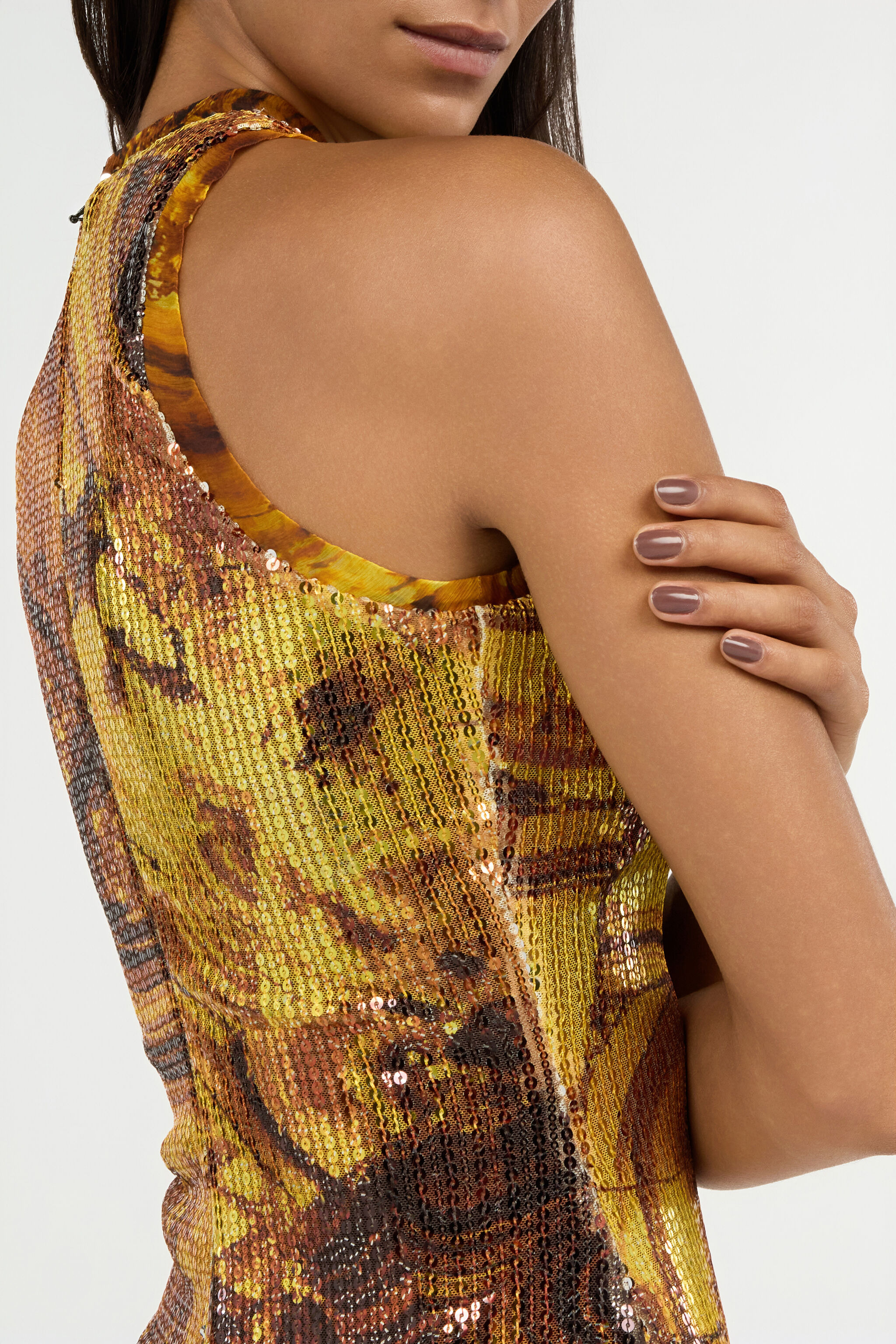 Tiger Eye Print Dress Mini - 7