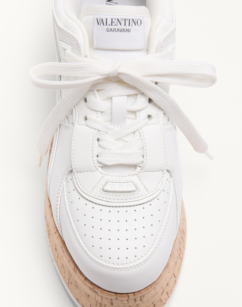 Valentino FREEDOTS XL CALFSKIN AND CORK SNEAKER outlook