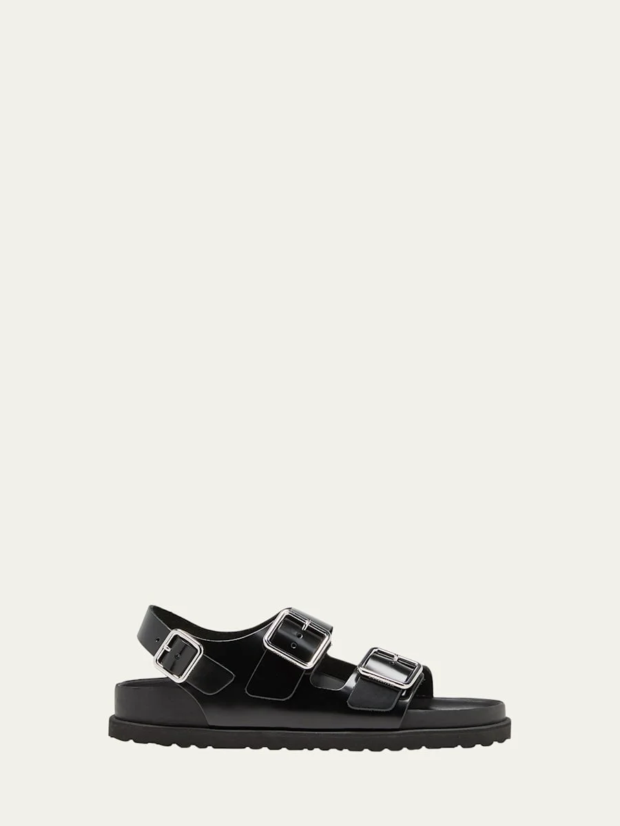 Milano Leather Dual-Buckle Slingback Sandals - 1