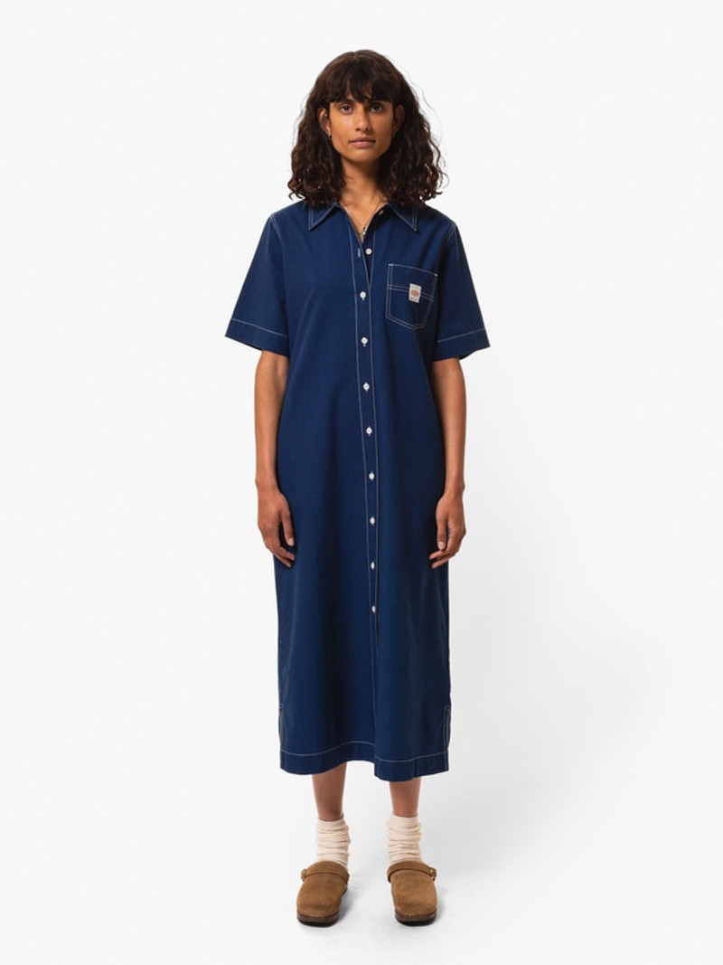 Danielle Indigo Cotton Dress Blue 5