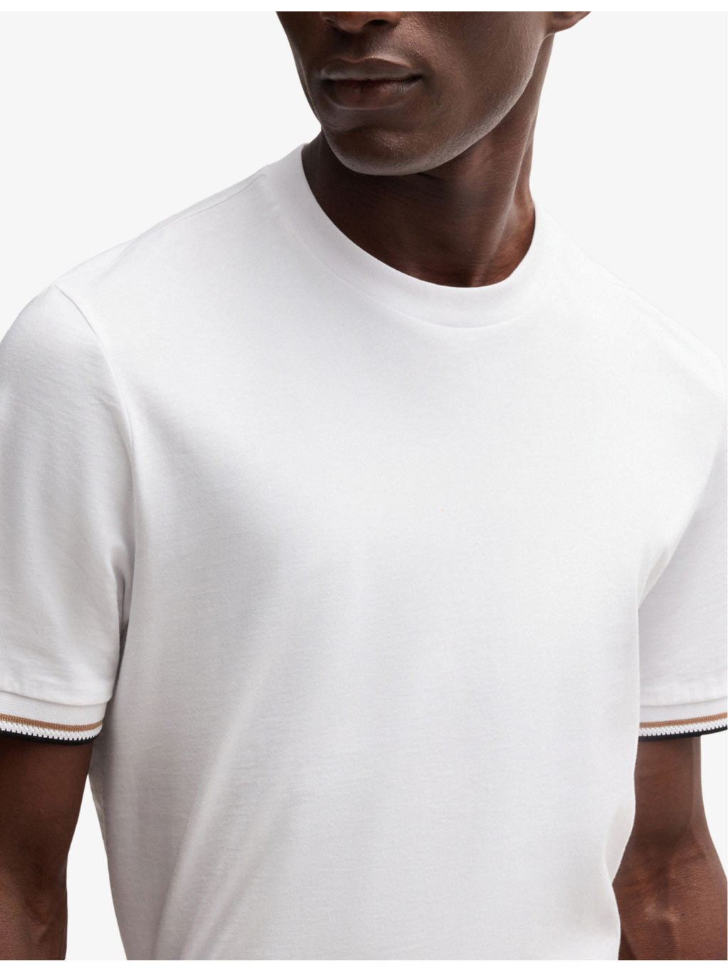 Striped-trim regular-fit cotton-jersey T-shirt - 5