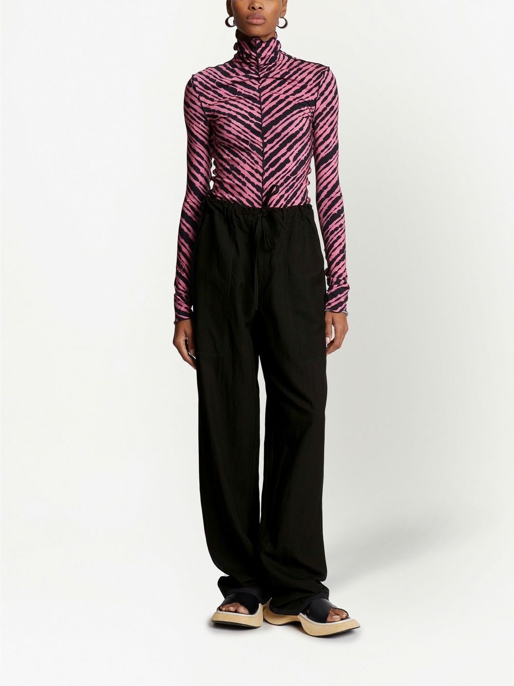 drawstring straight-leg trousers - 2