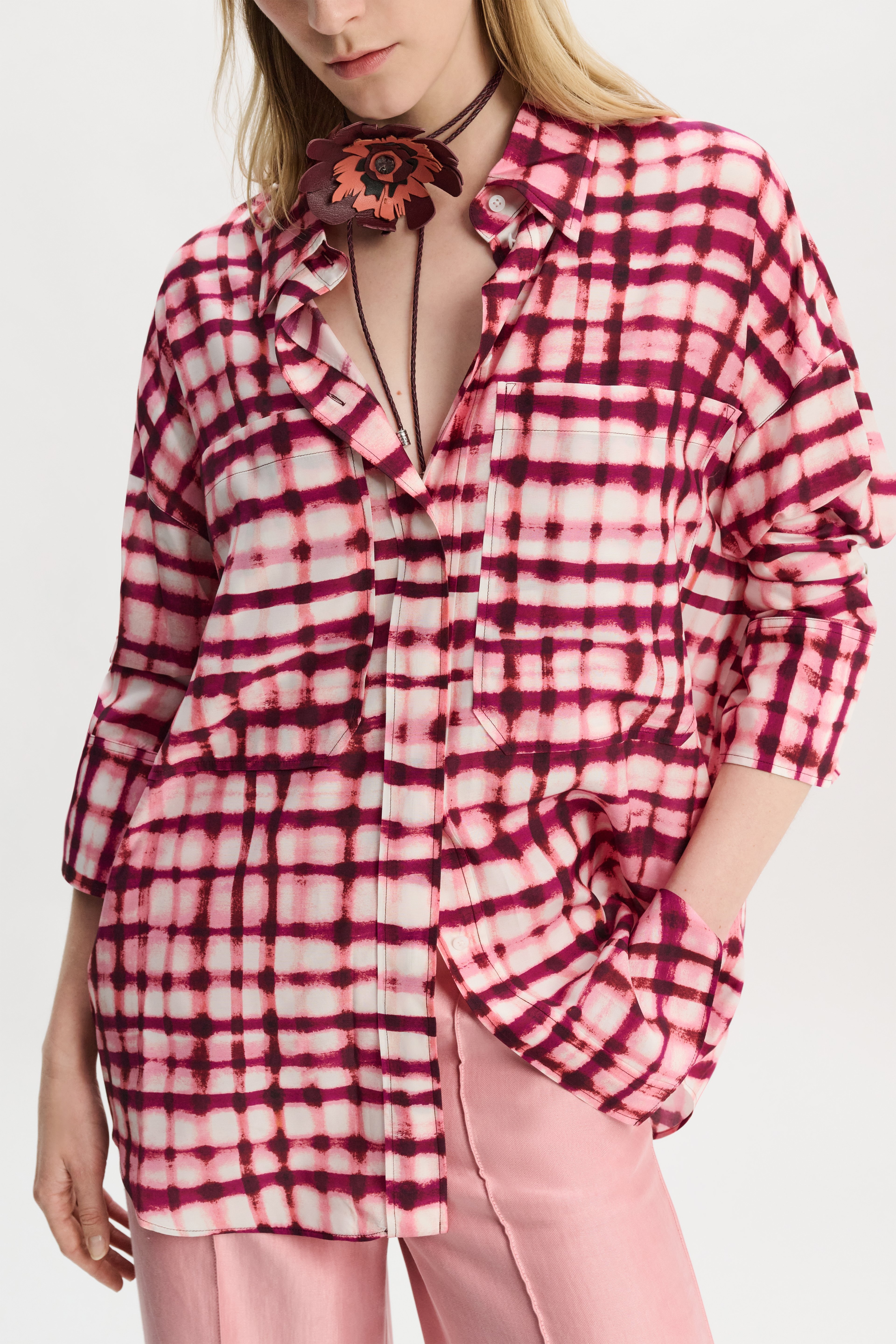 CHECKED STATEMENT blouse - 4