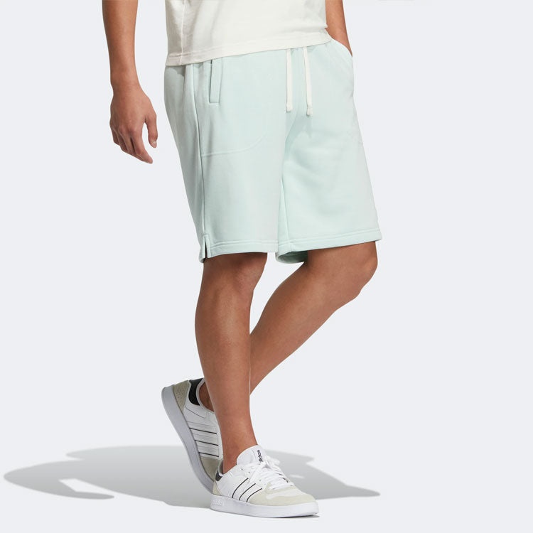 adidas neo Solid Color Lacing Casual Straight Shorts Unisex Green HS6821 - 4