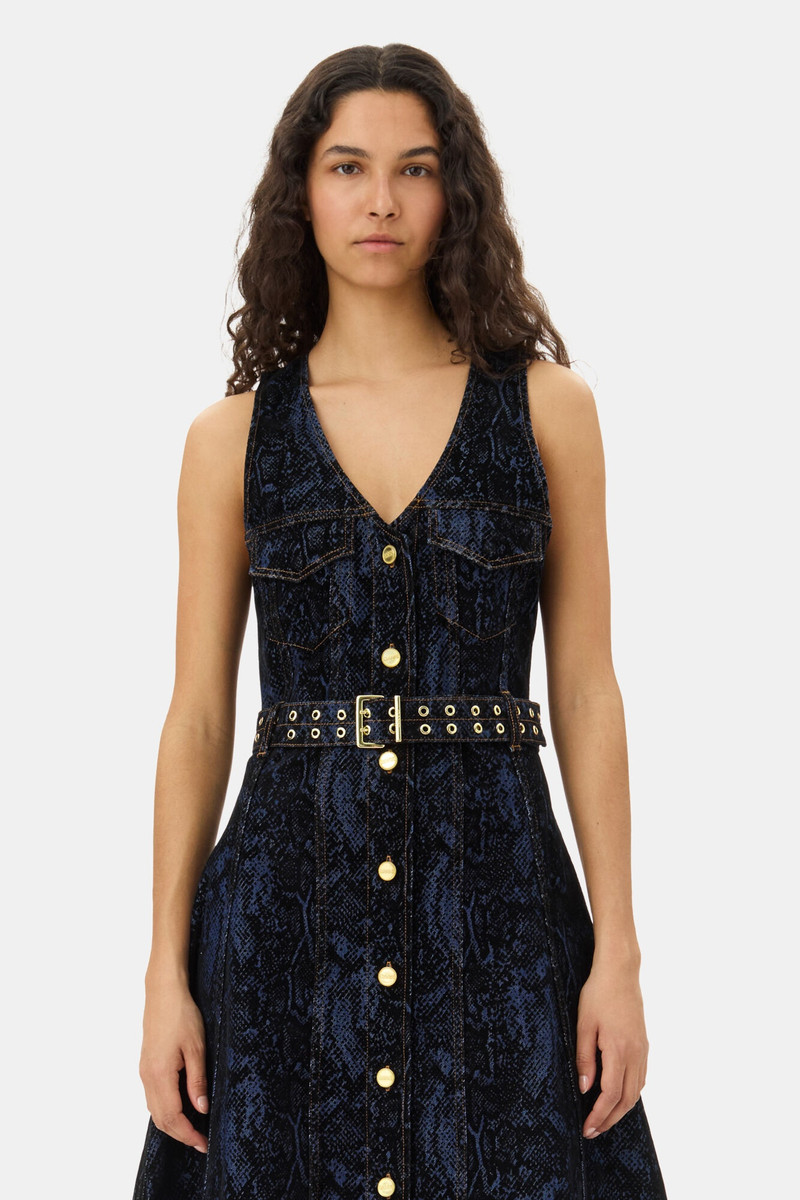 BLUE SNAKE PRINT DRESS 3