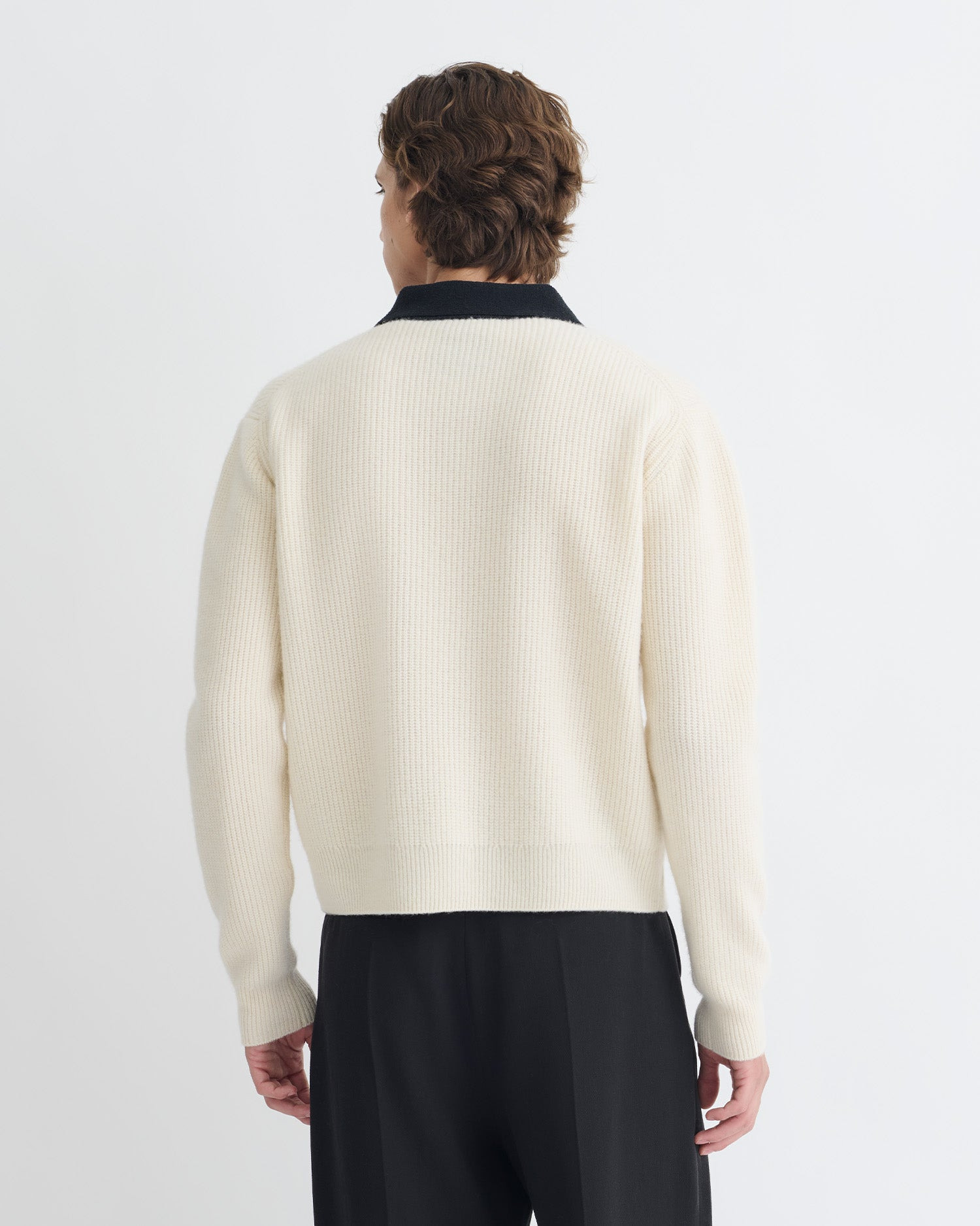 Merino and Terry Polo Sweater - 3
