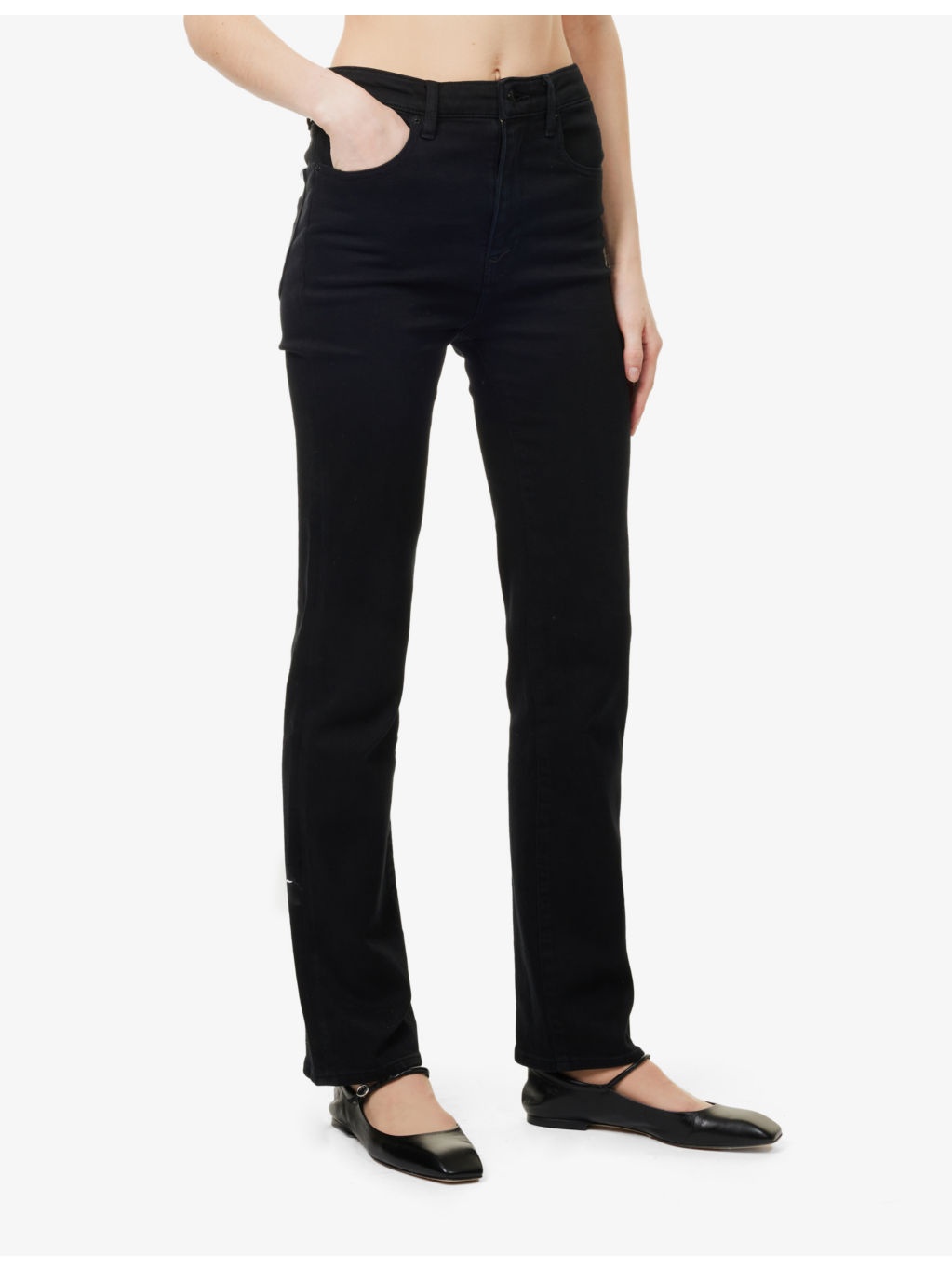 The Pencil Five-Pockets Straight-Leg High-Rise Stretch-Denim Jeans - 3