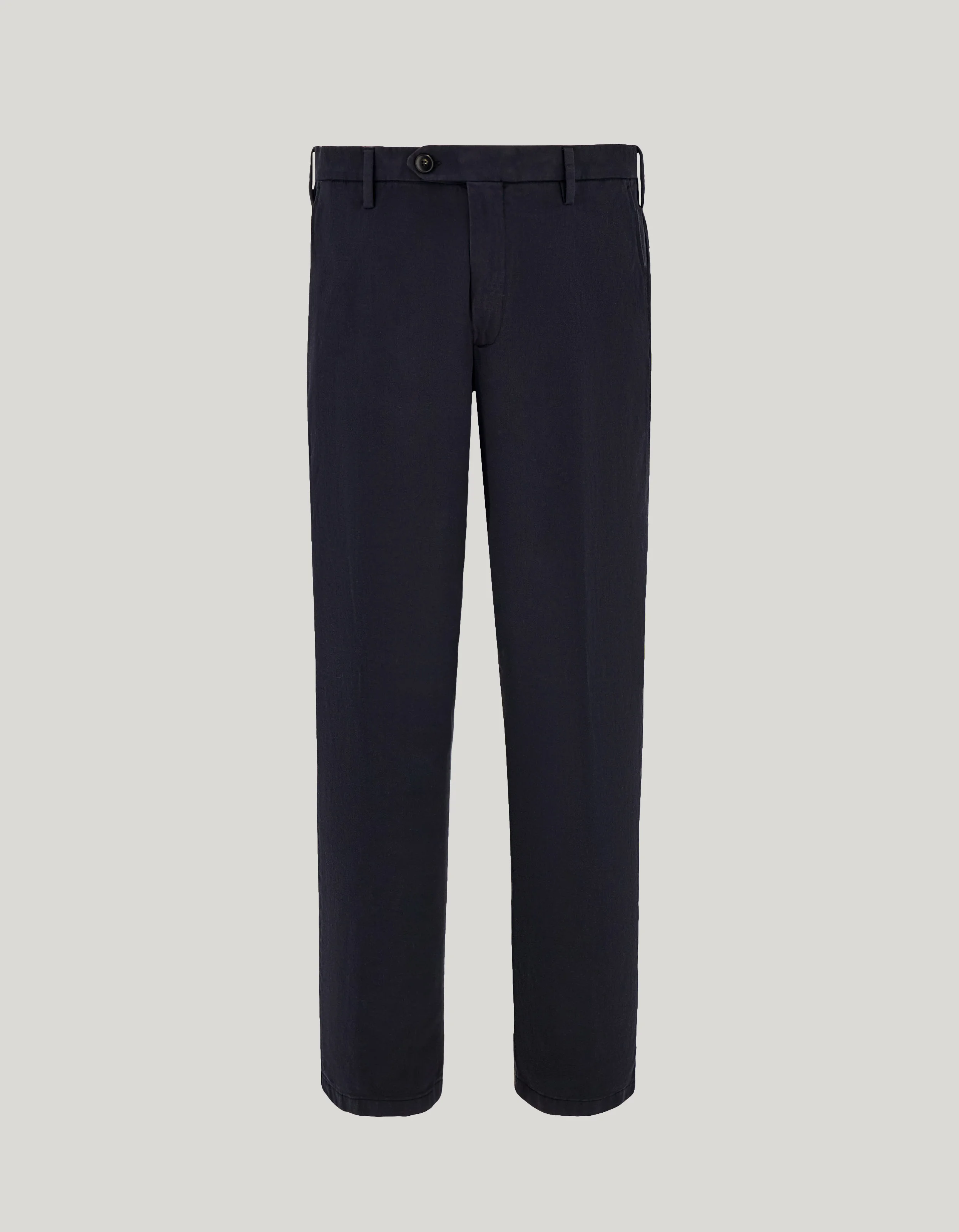 NAVY BLUE COTTON AND CASHMERE GABARDINE REGULAR-FIT CHINOS - 1