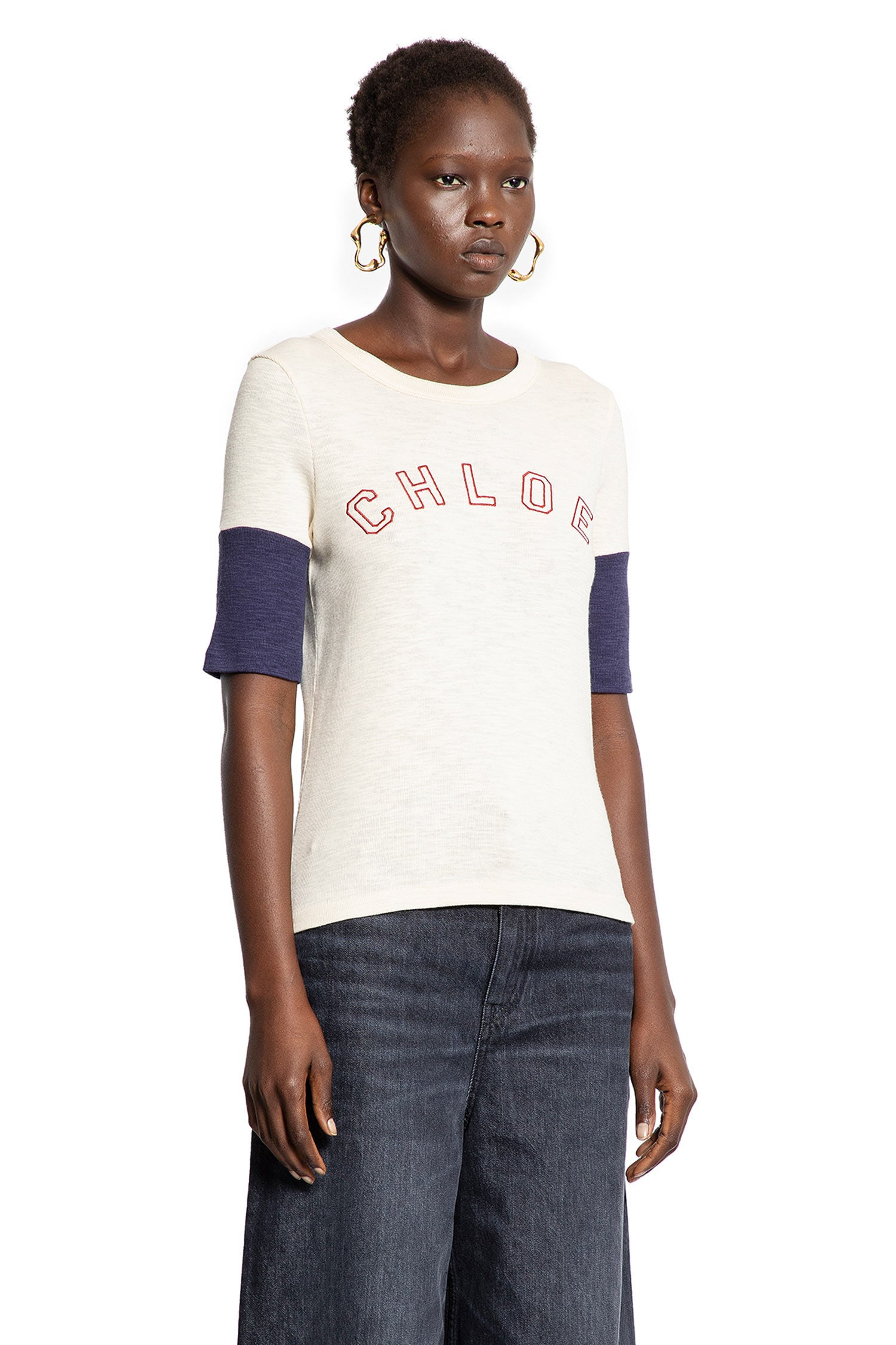 Logo T-shirt In Flamé Cotton Wool - 3