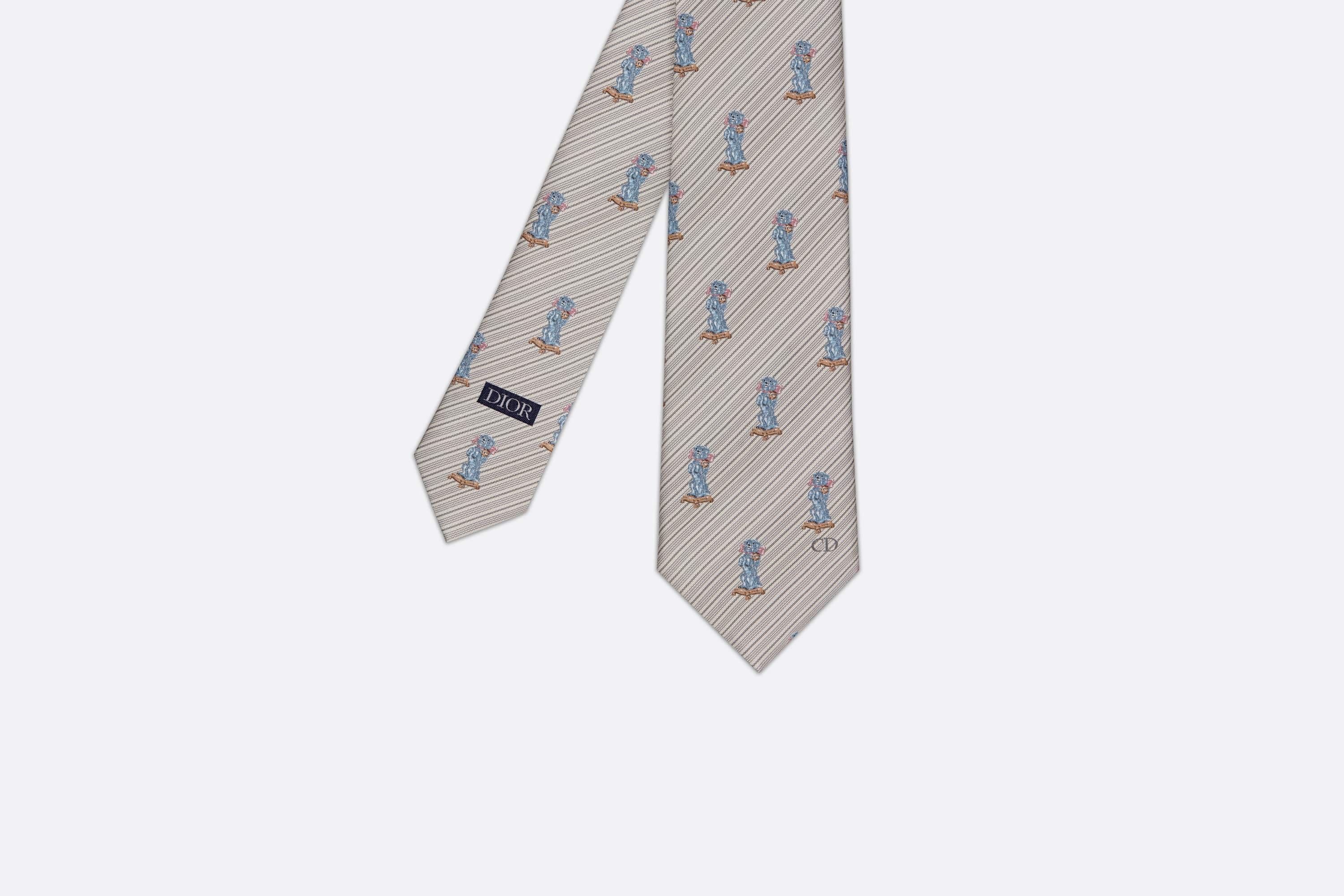 Tie with Bobby Motif and Stripes - 2