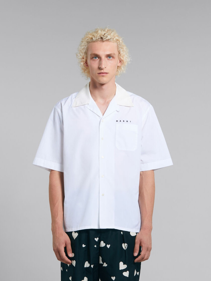 Marni WHITE SHIRT WITH HEARTS PRINT outlook