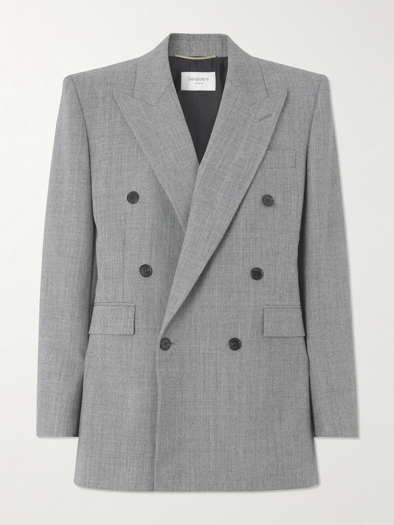 더블 브레스트 모직 능직 blazer 1