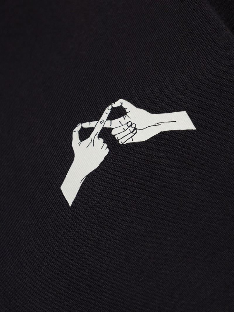 Saflorian hand-motif organic-cotton T-shirt 5