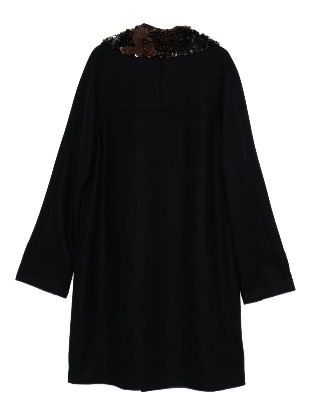 sequin-embellished double-breasted coat - 2