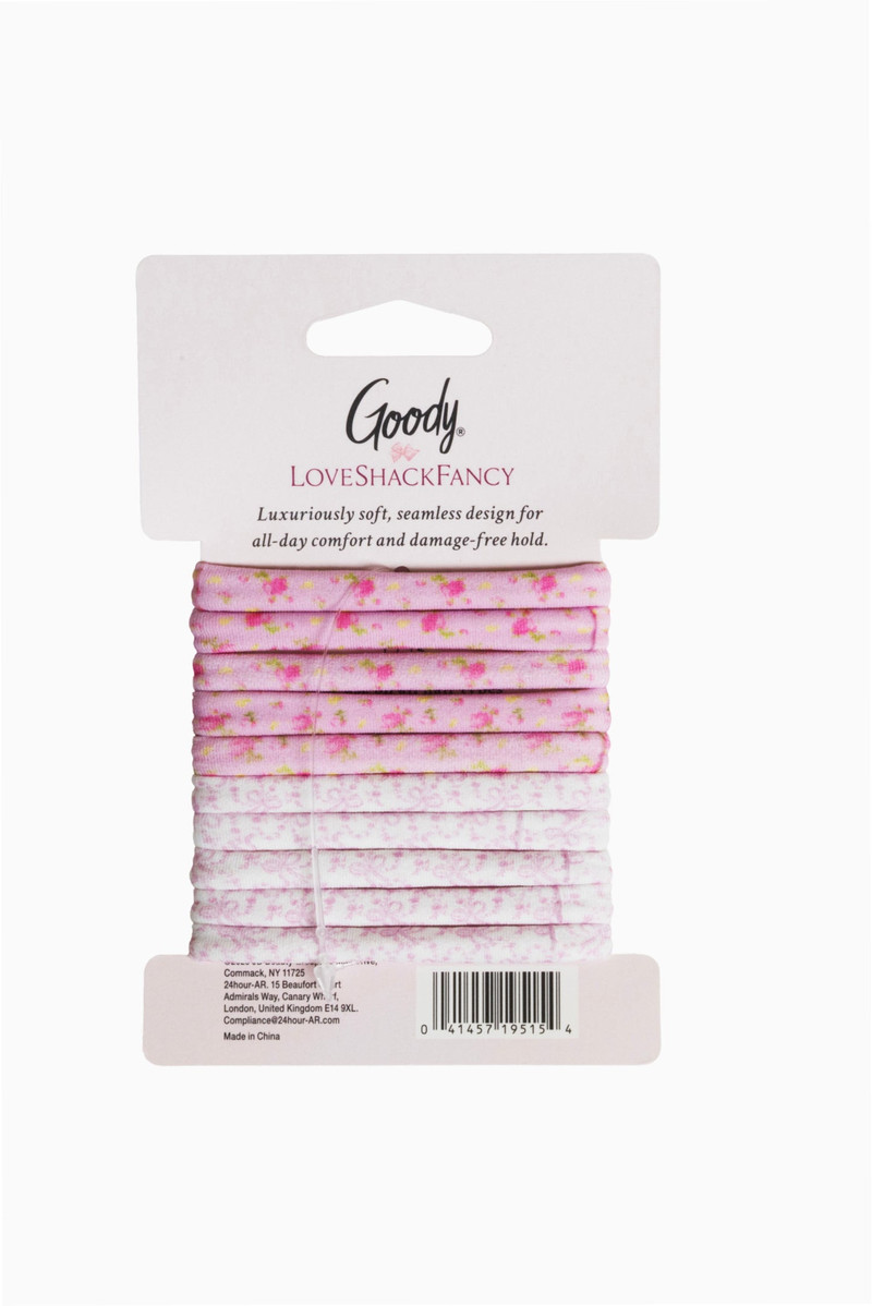 Goody x Love Shack Fancy Seamless Elastics - 10ct - Ikat Rose & Coquette Bow 4