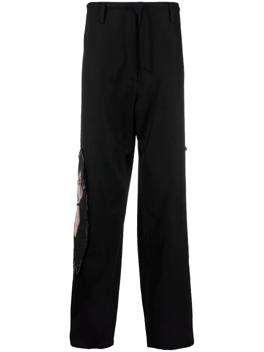 drawstring straight-leg trousers - 1