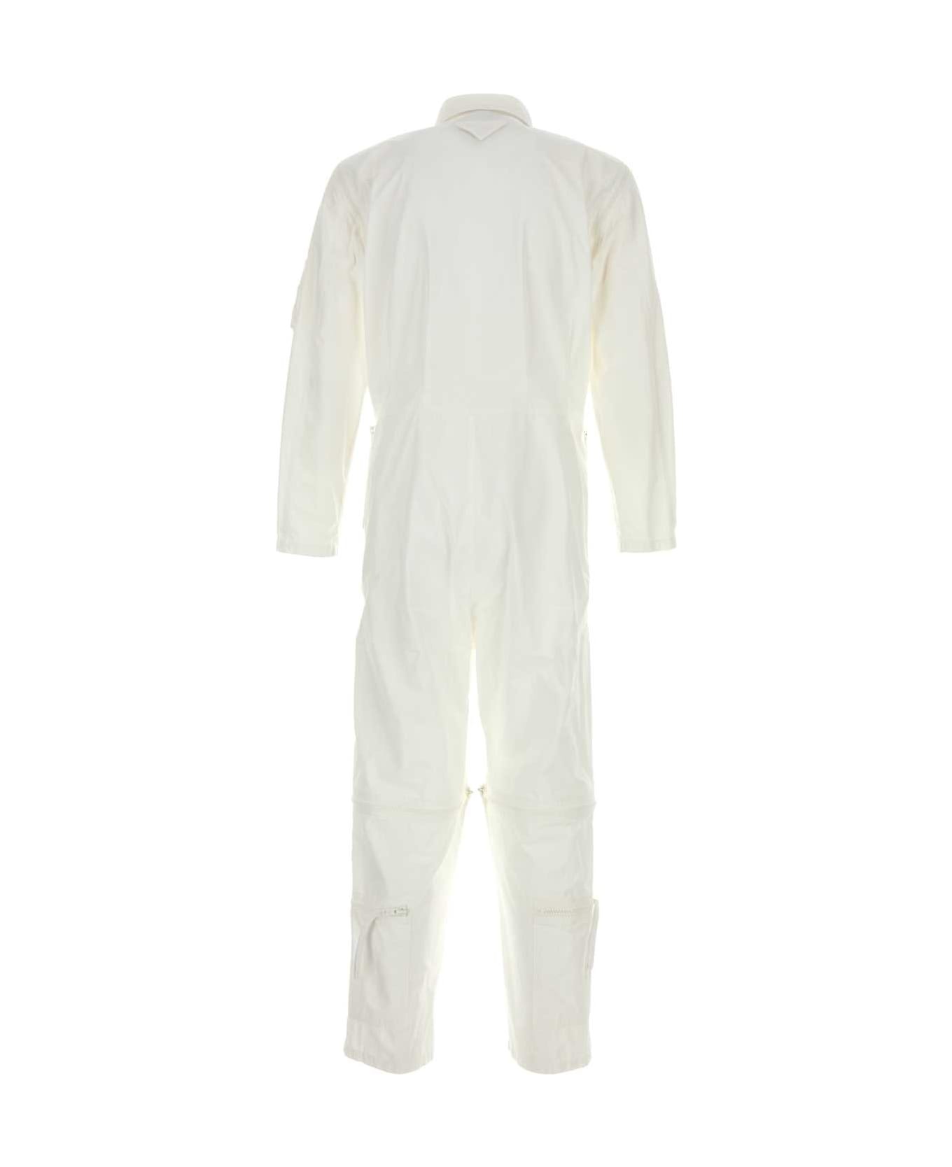White Cotton Jumpsuit - 2