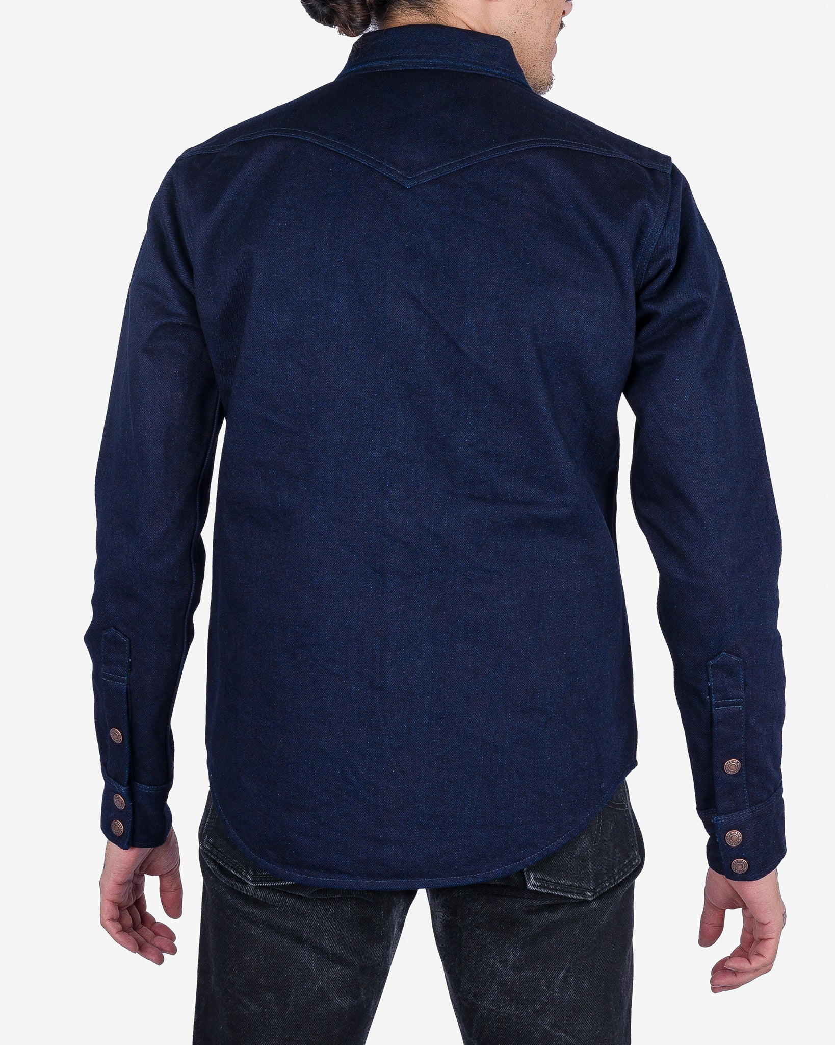 IHSH-409-IB 19oz Selvedge Denim CPO Shirt - Indigo/Black - 3