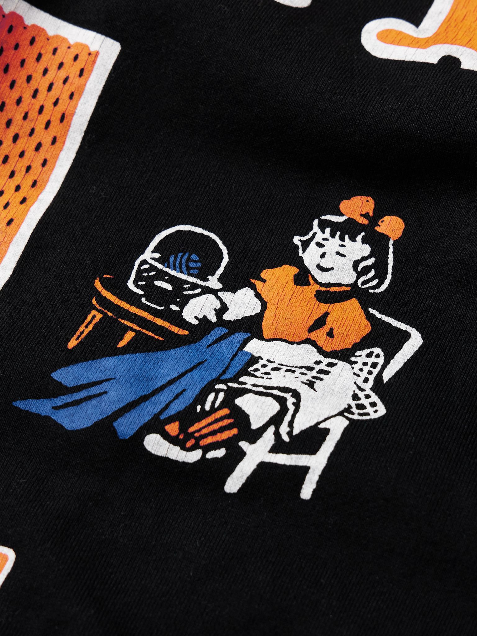 Printed Cotton-Jersey Sweatshirt Black - 4