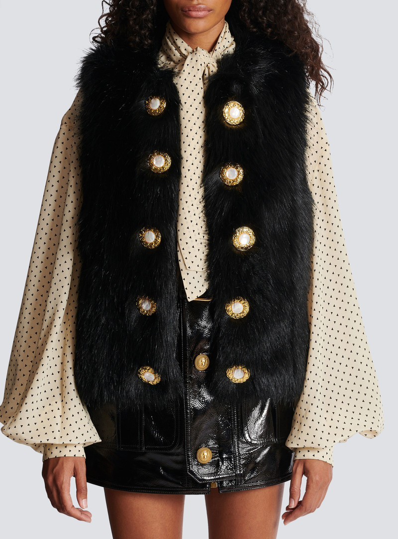 Faux fur gilet 5