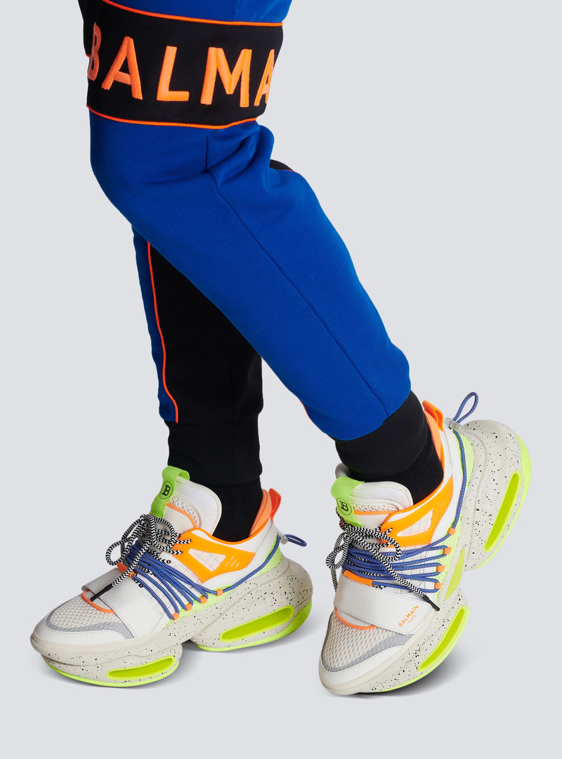 Balmain B-Bold low-top trainers in neoprene and suede outlook