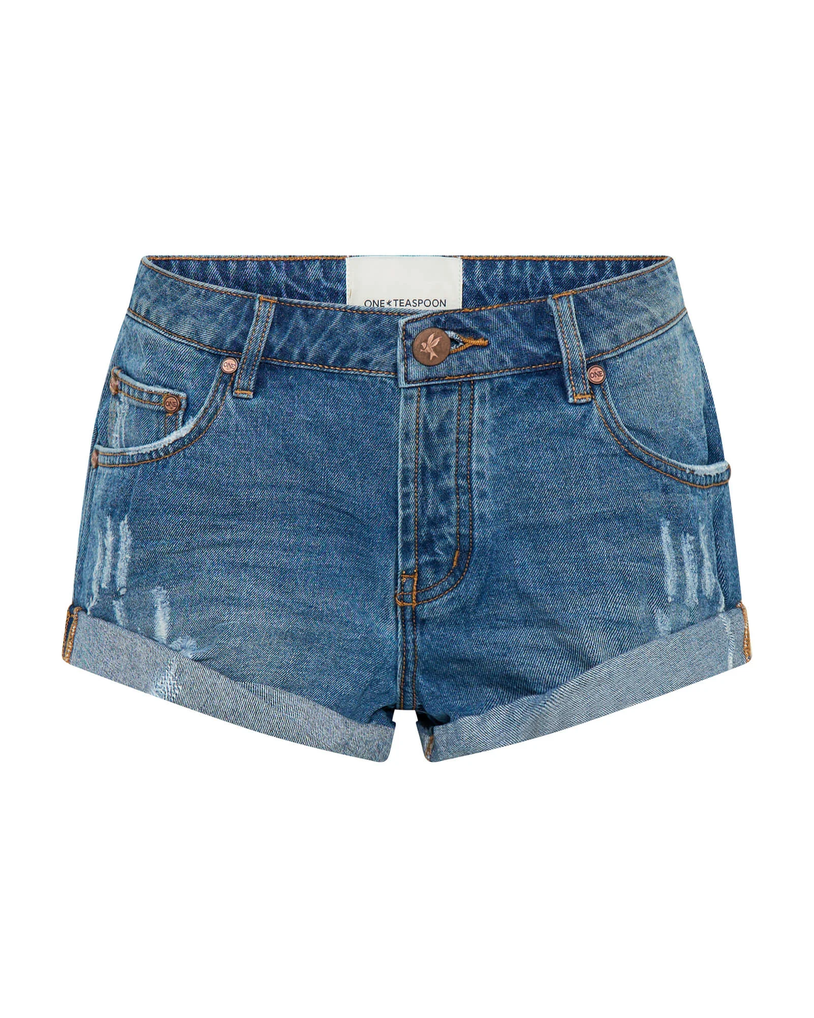 Bandits Low Waist Denim Shorts - Pacifica Blue - 1