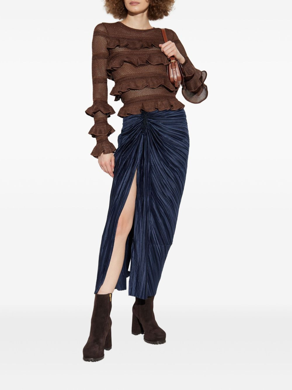pleated draped skirt - 2