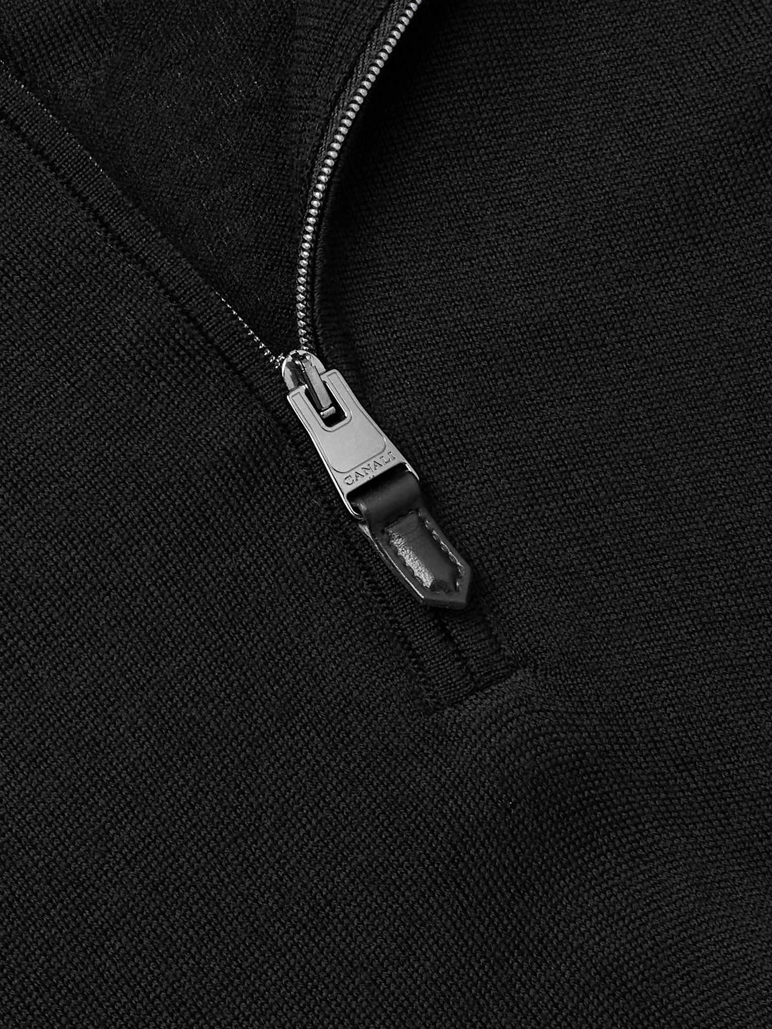 Nuvola Merino Wool Half-Zip Sweater Black - 5