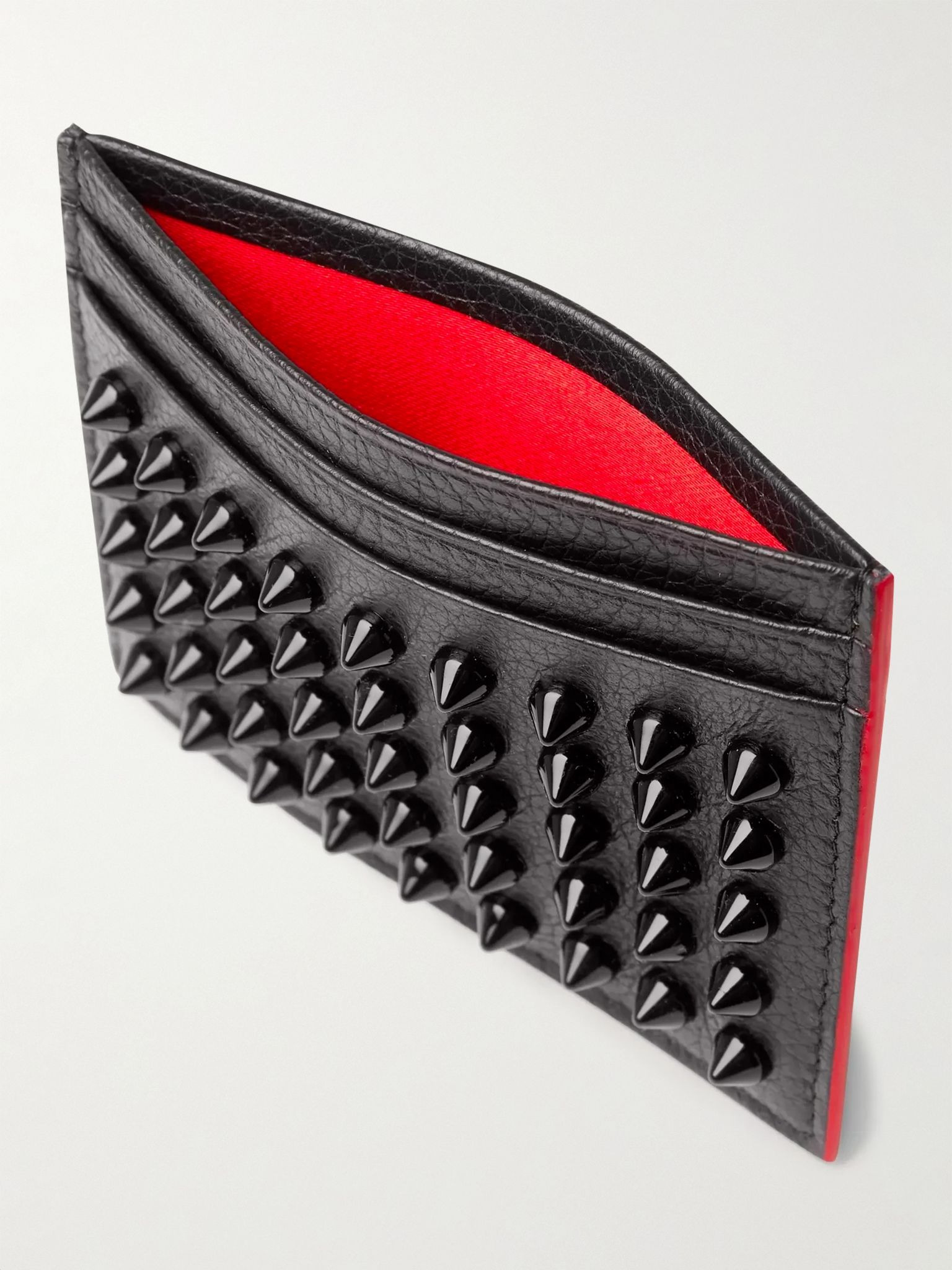 Studded Full-Grain Leather Cardholder Black - 4