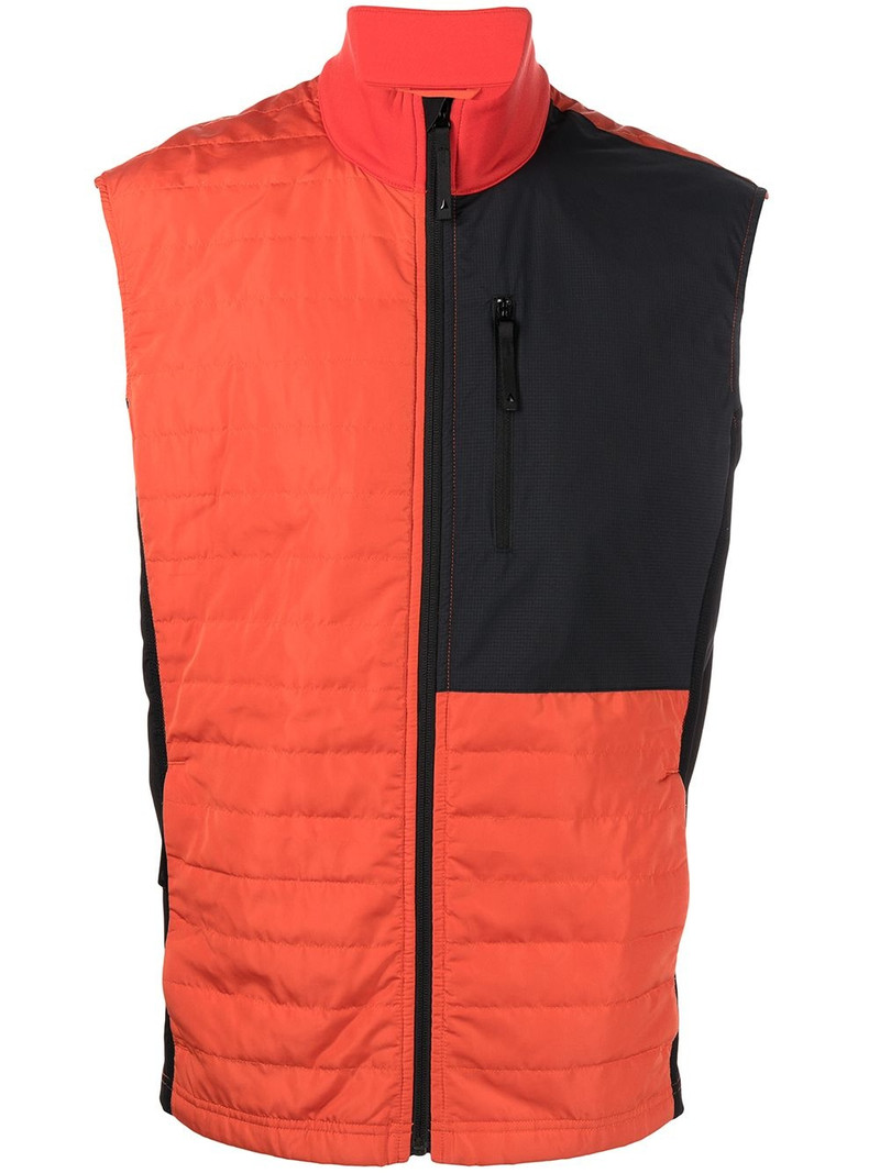 colour-block fleece vest 1