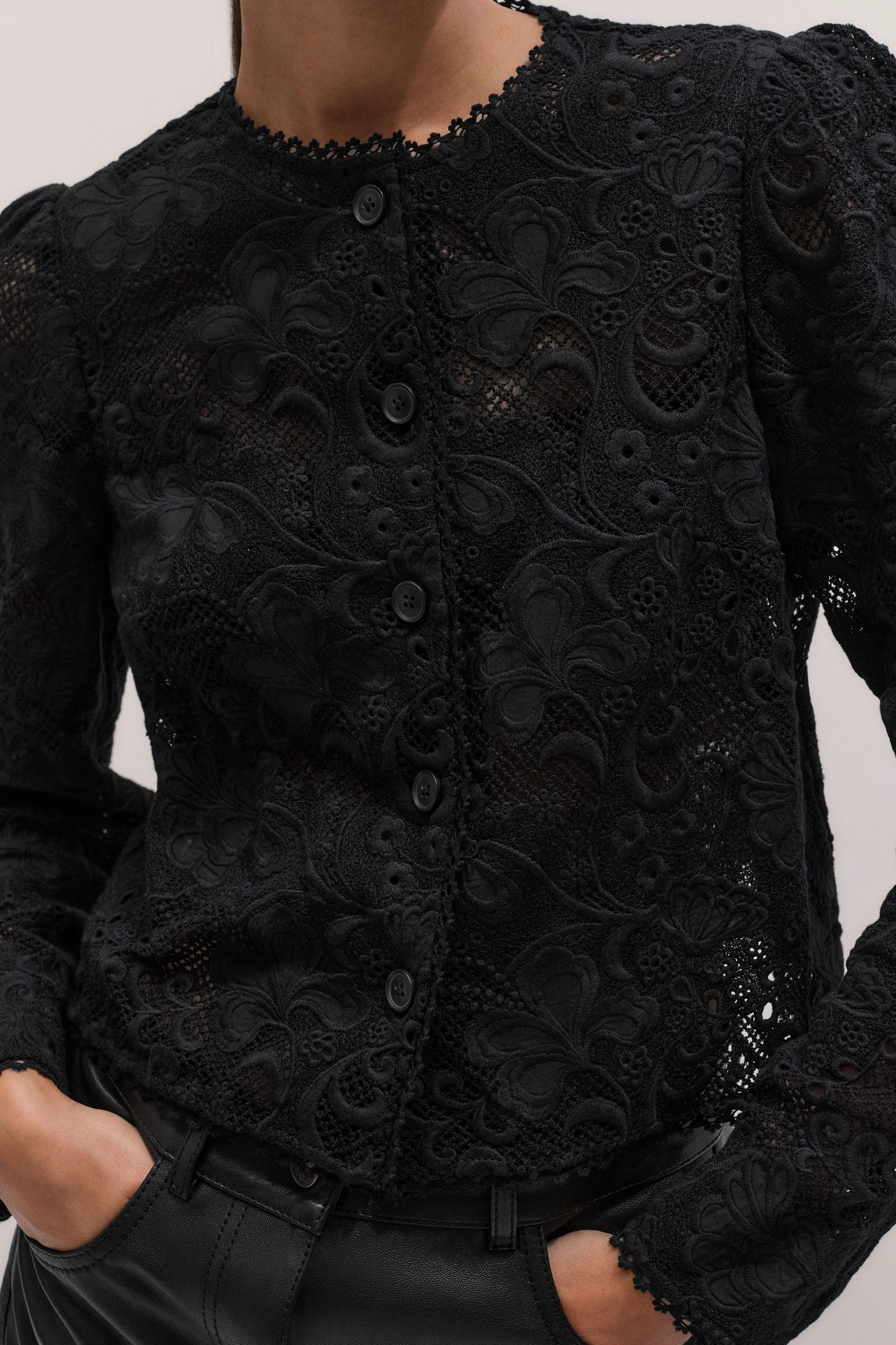 Lace Crop Jacket - 1