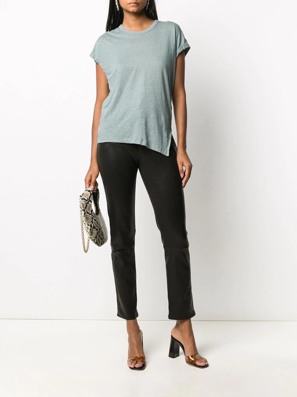 asymmetric hem T-shirt - 2