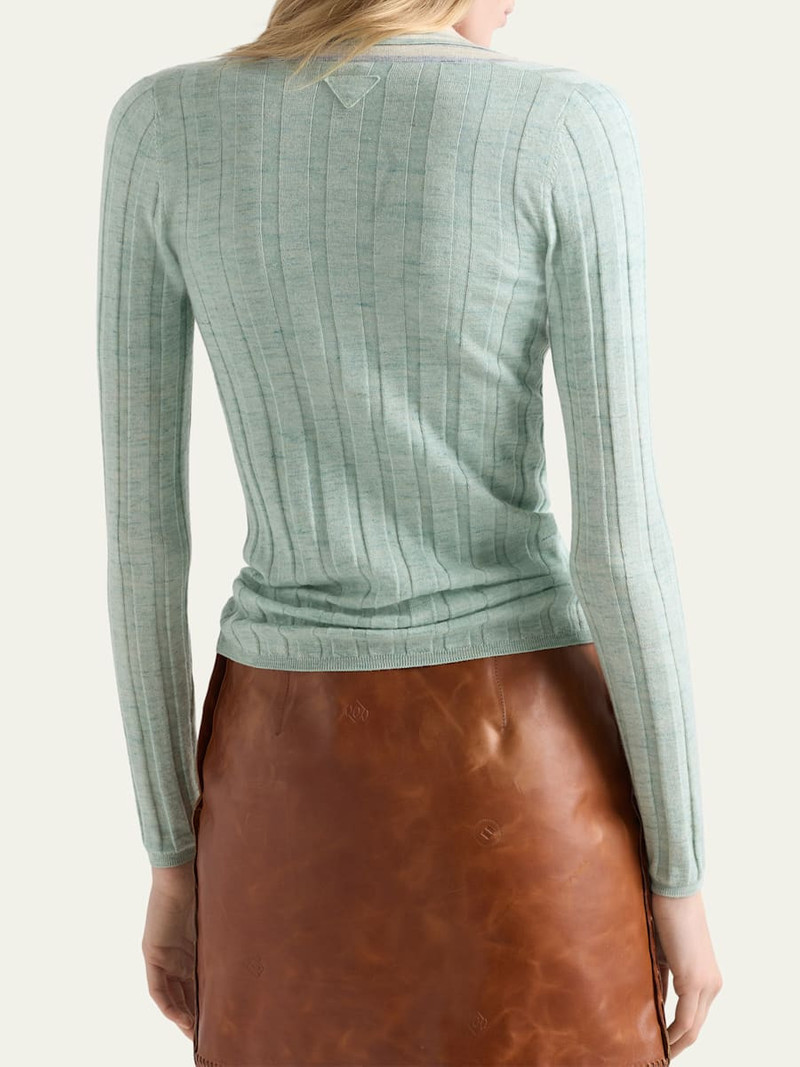 Ribbed Cashmere Silk Cardigan 3