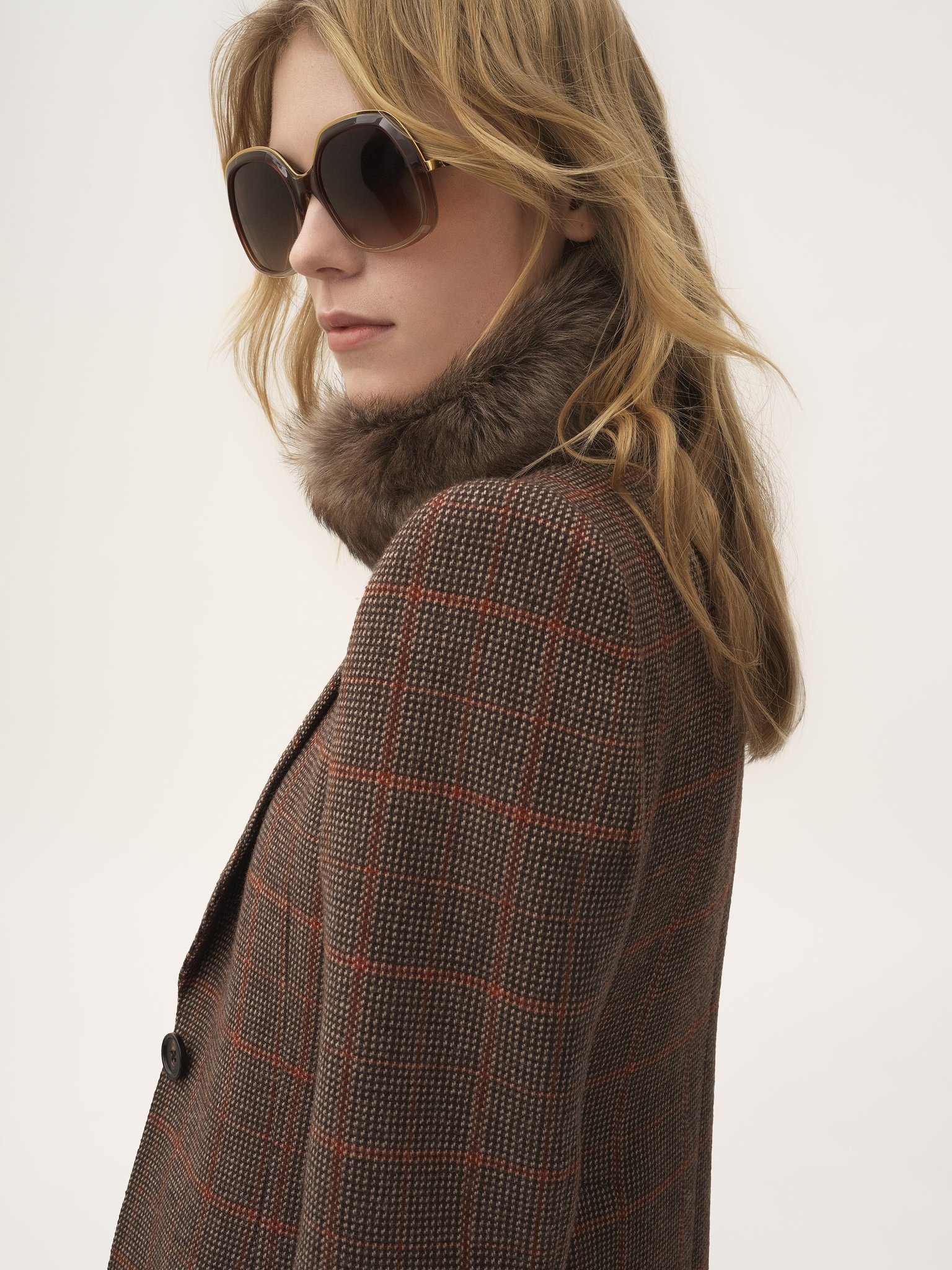 TAILORED JACKET IN CHECK WOOL - 4